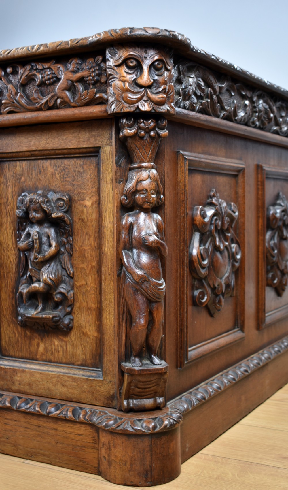 Victorian Carved Oak Desk View XVIII