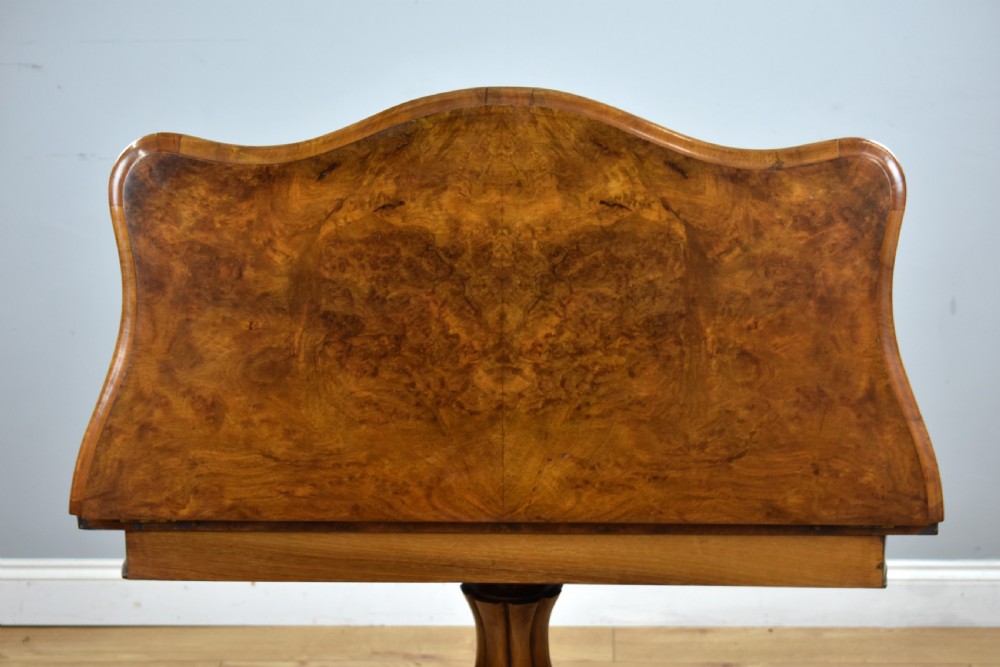 Victorian Burr Walnut Serpentine Card Table View X