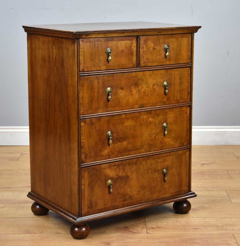 Queen Anne Style Burr Walnut Chest of Drawers