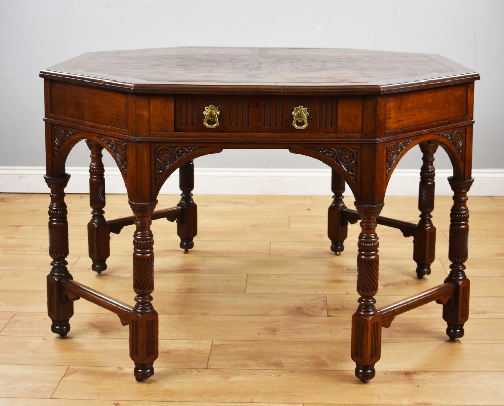 Victorian Walnut Library Table