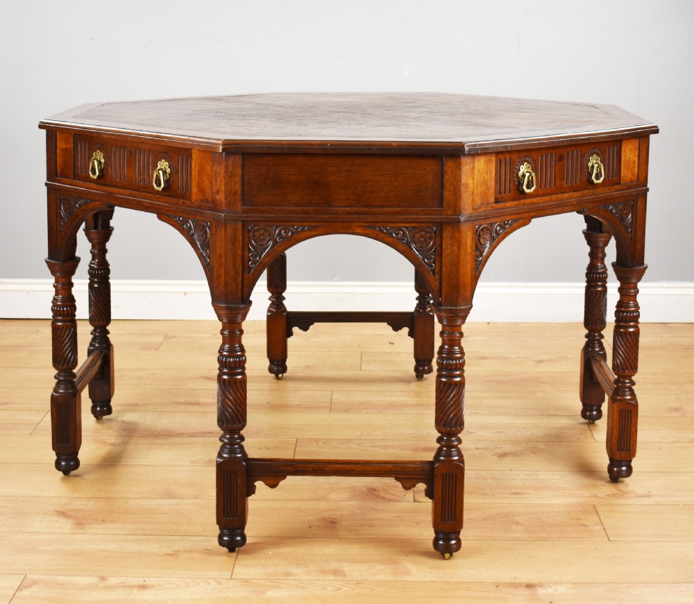 Victorian Walnut Library Table View II