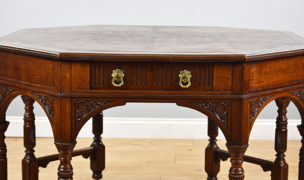 Victorian Walnut Library Table View III
