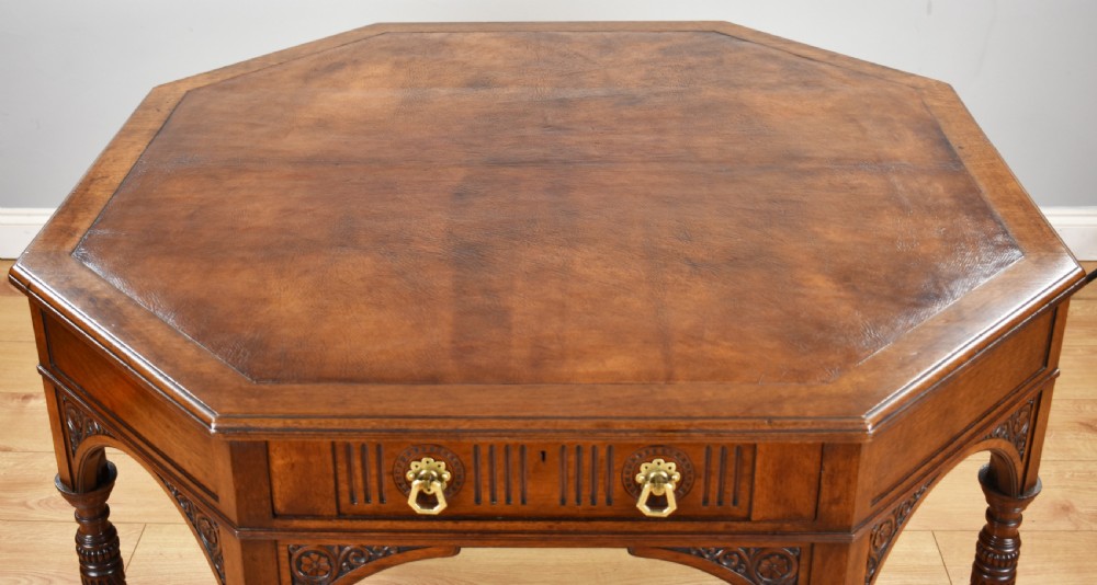 Victorian Walnut Library Table View IX