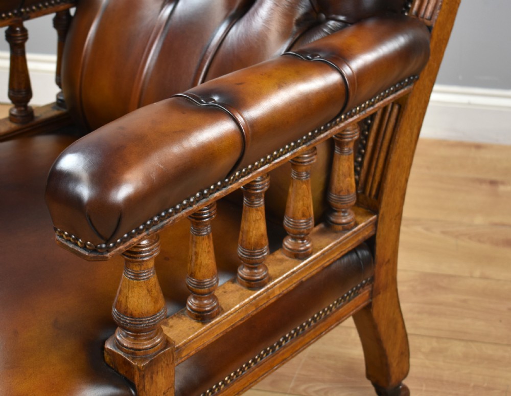 Pair of Victorian Hand Dyed Leather Library Chairs View VIII