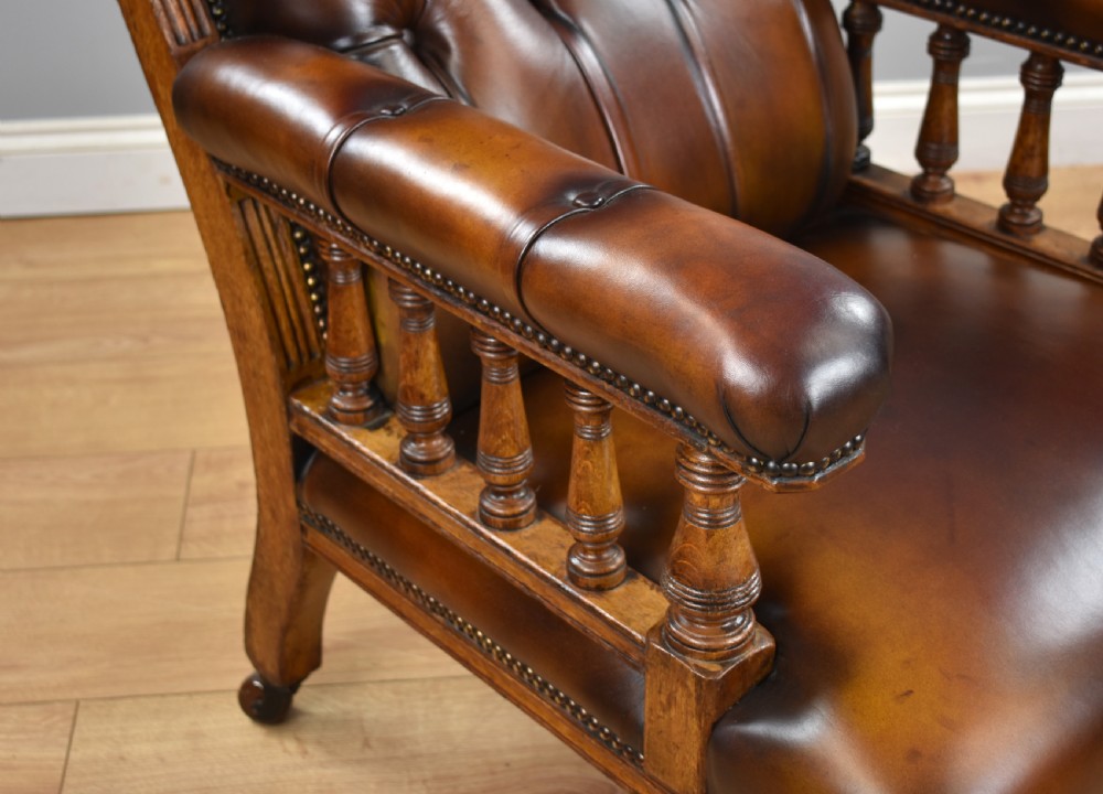 Pair of Victorian Hand Dyed Leather Library Chairs View XI