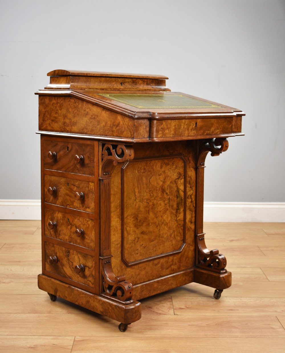 Victorian Burr Walnut Davenport
