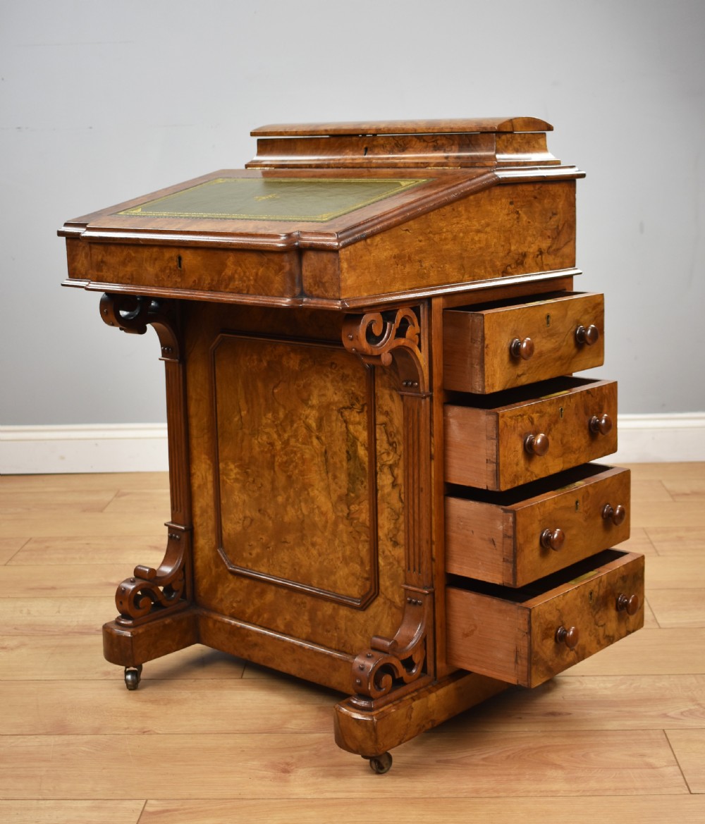 Victorian Burr Walnut Davenport View IV
