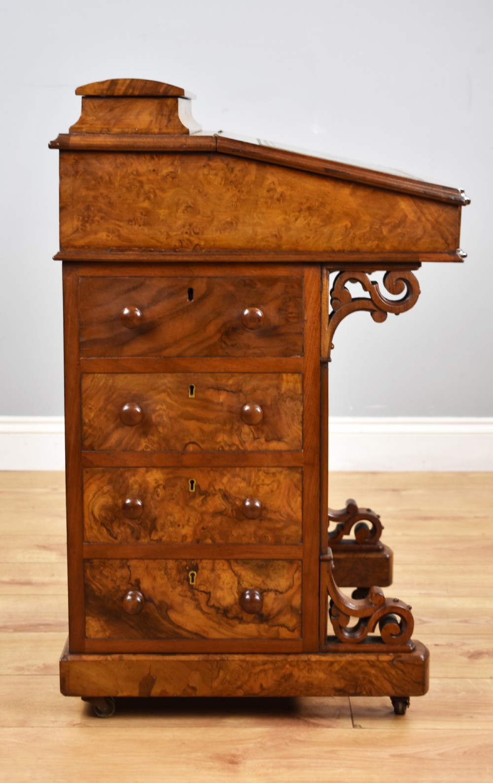 Victorian Burr Walnut Davenport View V