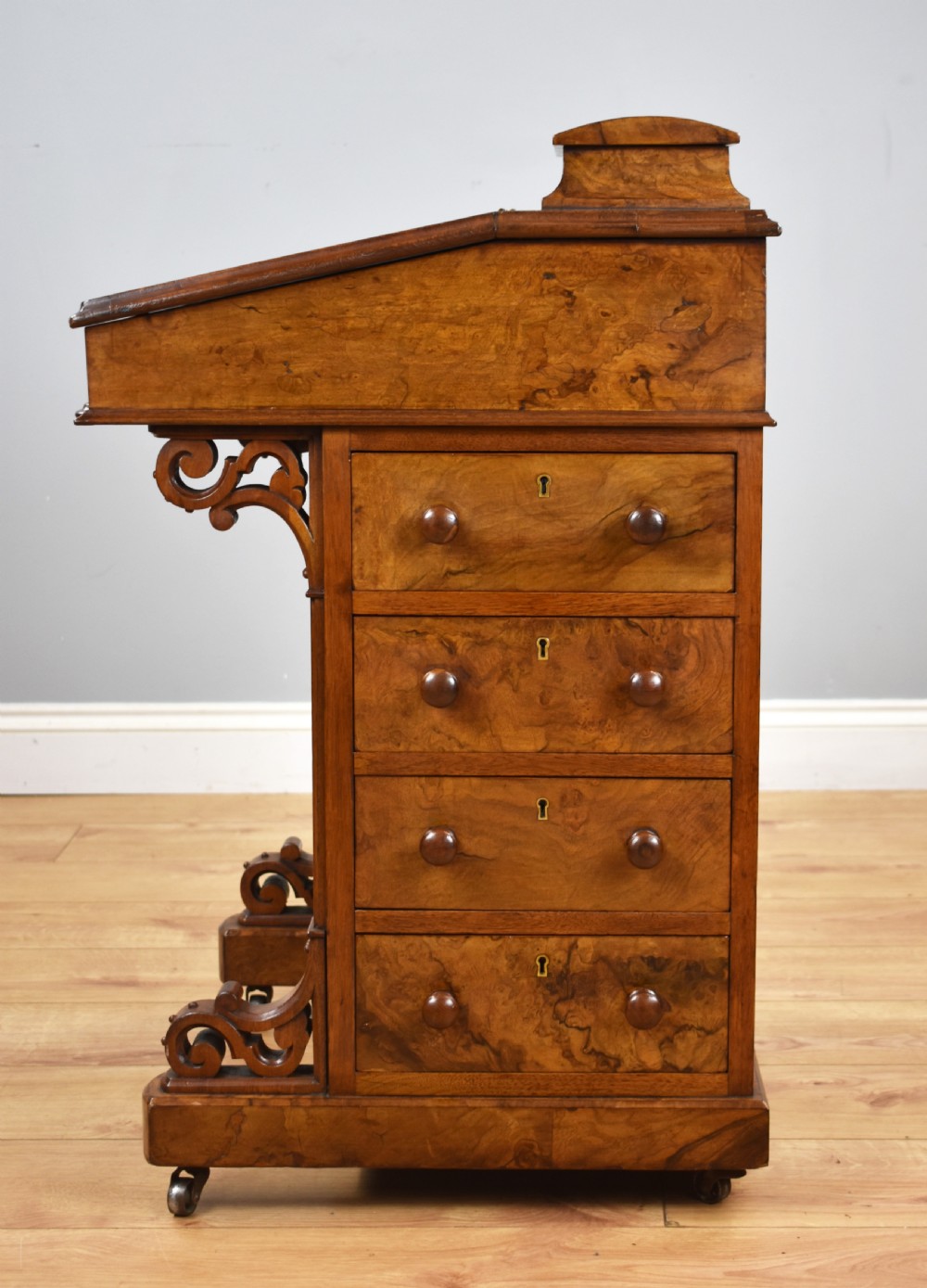 Victorian Burr Walnut Davenport View VII