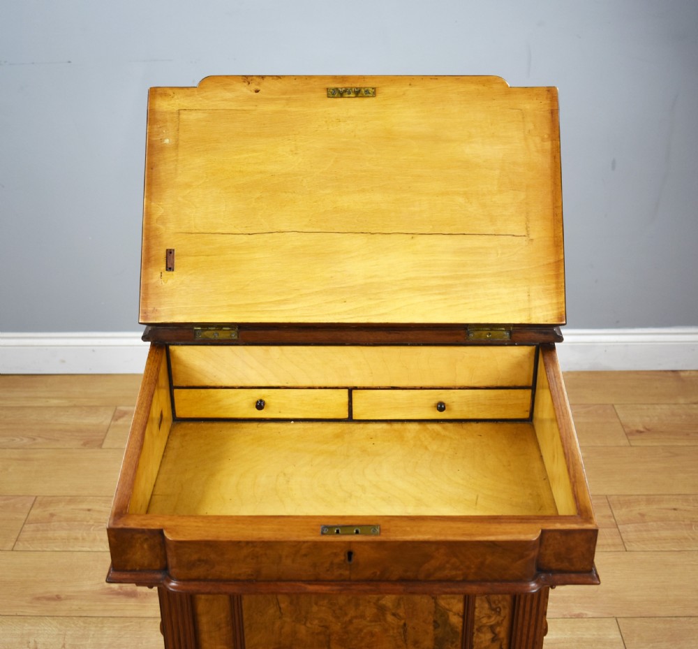 Victorian Burr Walnut Davenport View IX