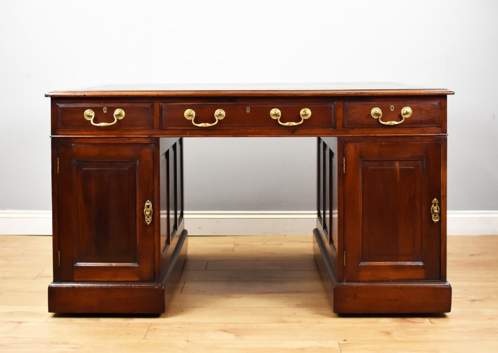 Edwardian Mahogany Partners Desk View VI