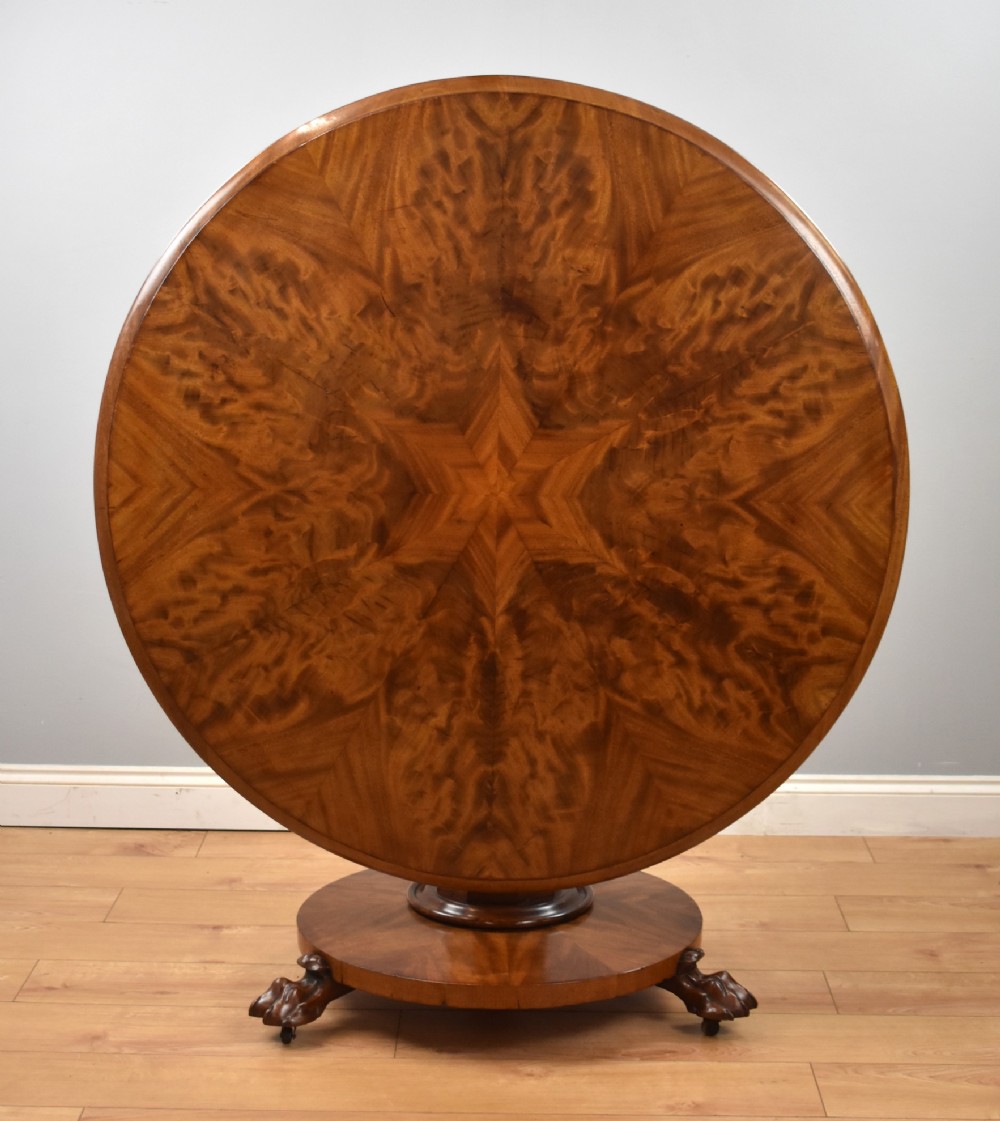 Victorian Mahogany Round Tilt Top Dining Table
