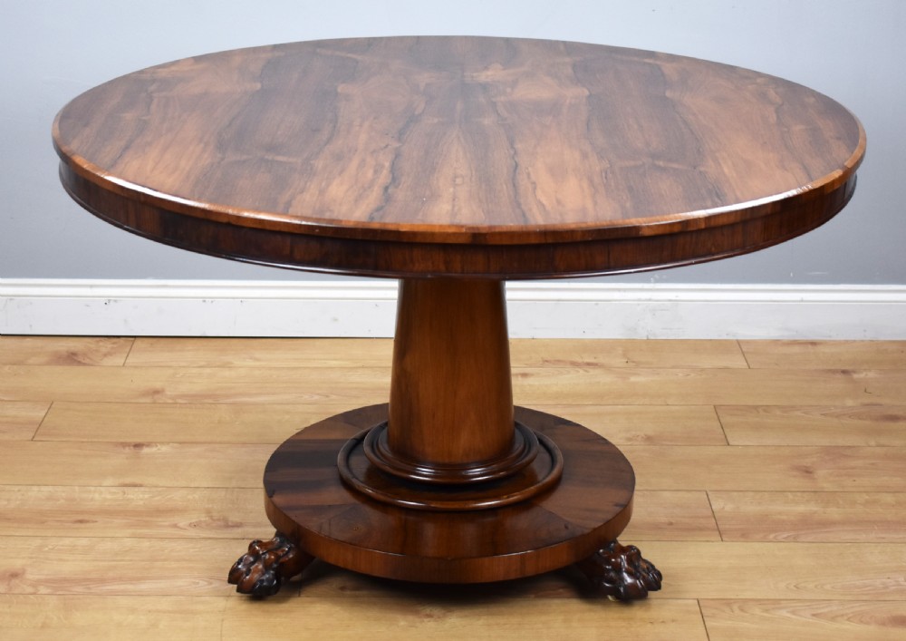 Early Victorian Rosewood Circular Breakfast Table View III