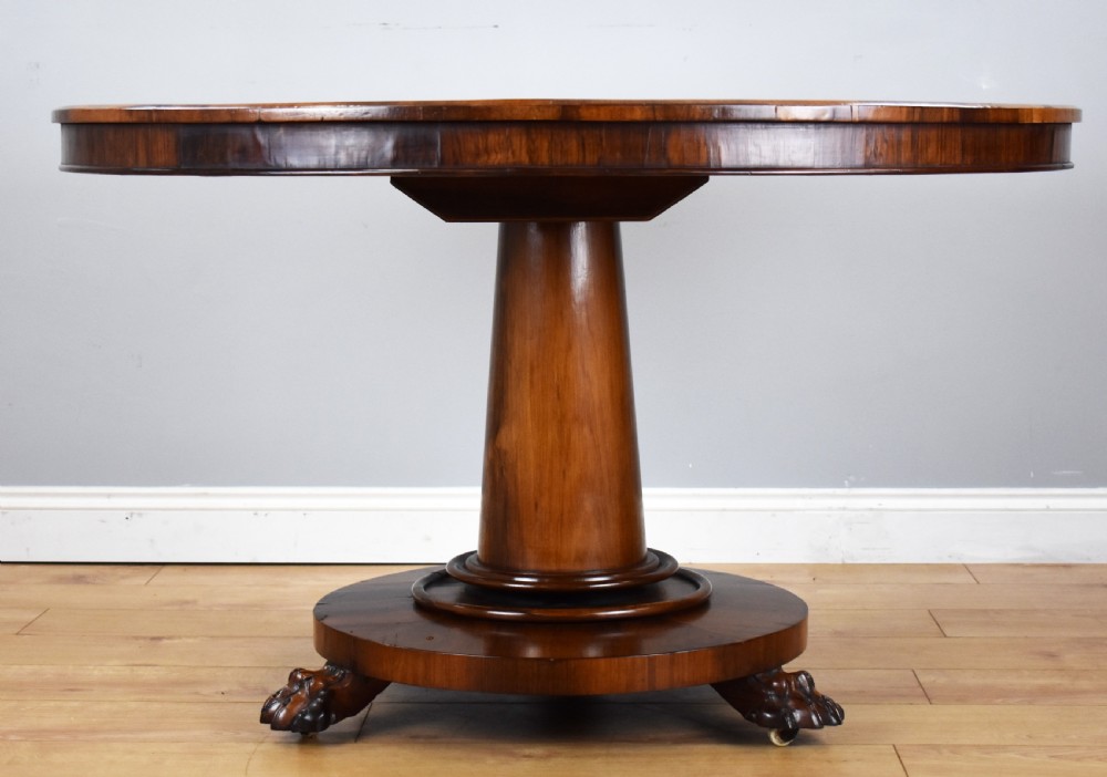 Early Victorian Rosewood Circular Breakfast Table View IV