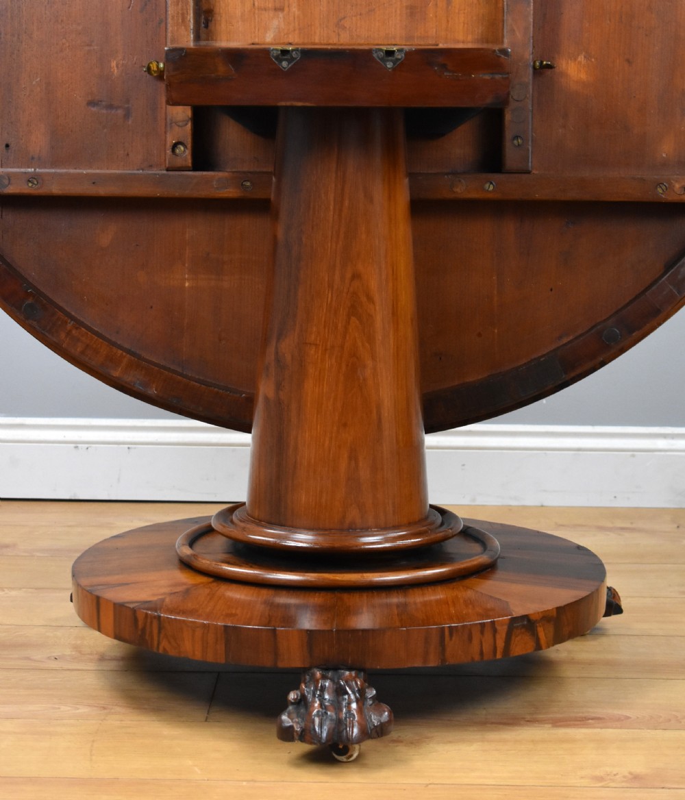 Early Victorian Rosewood Circular Breakfast Table View V