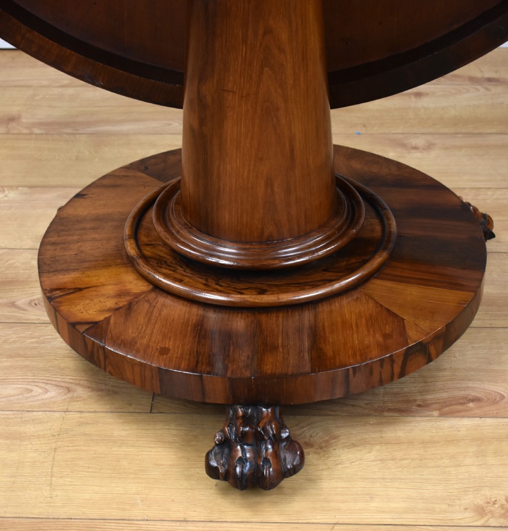 Early Victorian Rosewood Circular Breakfast Table View VI
