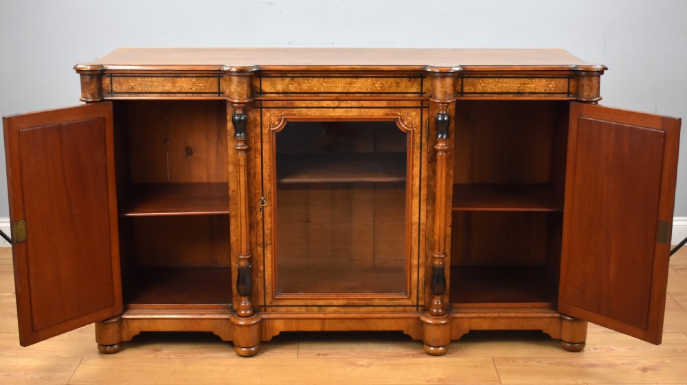 Victorian Burr Walnut Inlaid Credenza View IX