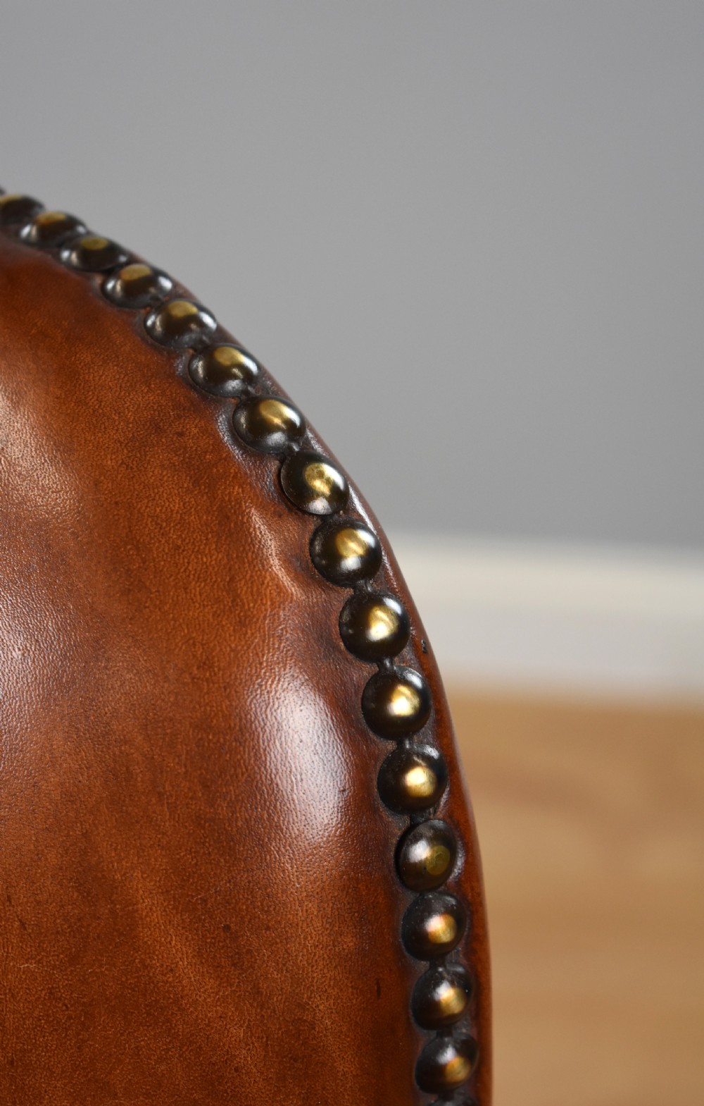 Victorian Hand Dyed Leather Wing Back Armchair View XIII
