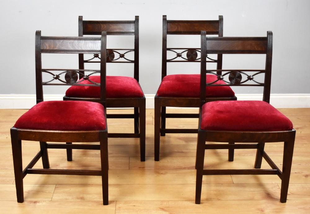 Set of 4 George III Mahogany Dining Chairs