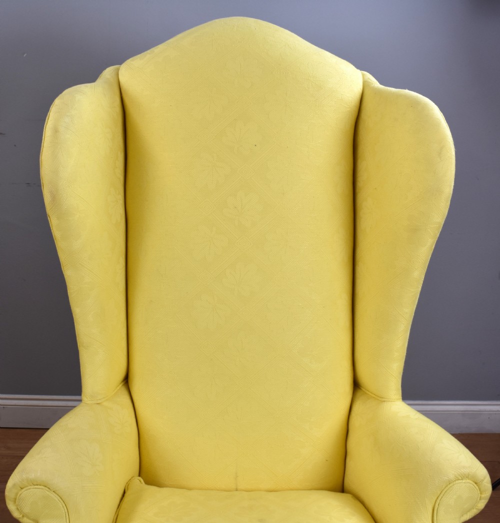 Pair of Queen Anne Style Wing Back Armchairs View IV
