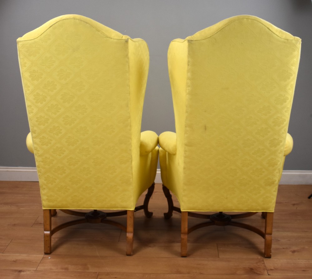 Pair of Queen Anne Style Wing Back Armchairs View IX