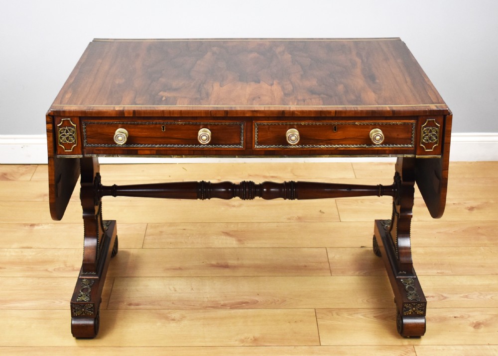 Regency Rosewood and Brass Inlaid Sofa Table View III