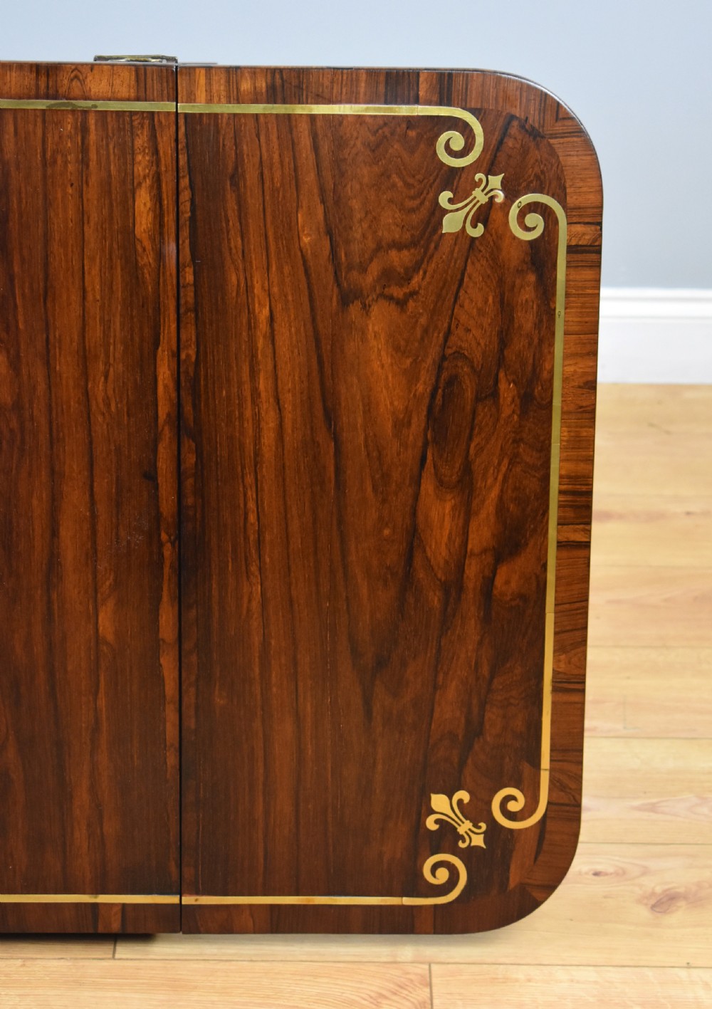 Regency Rosewood and Brass Inlaid Sofa Table View XII