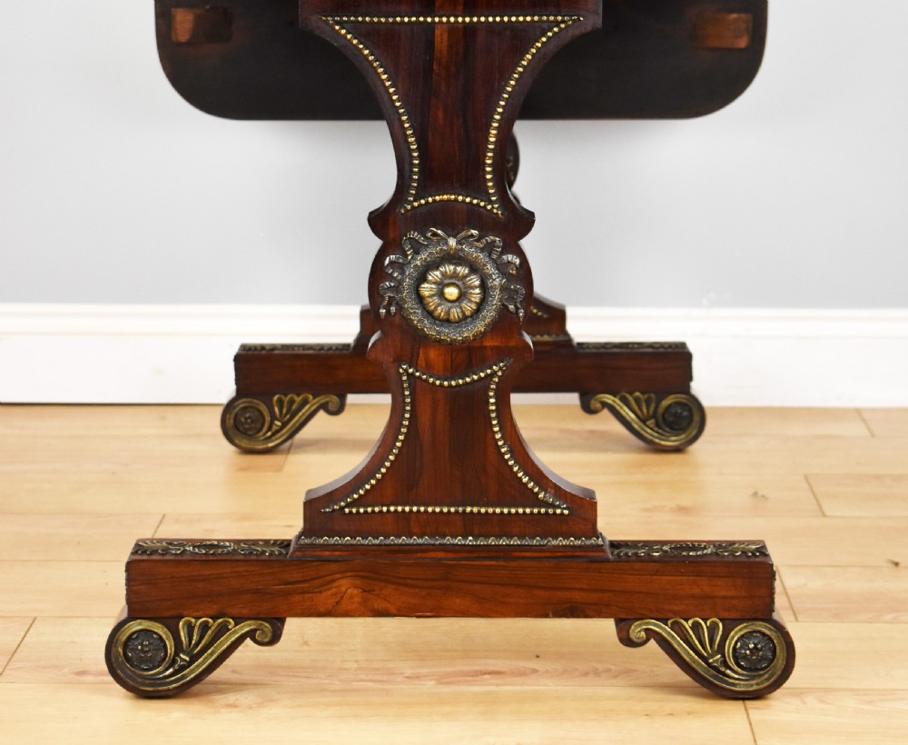 Regency Rosewood and Brass Inlaid Sofa Table View XIII