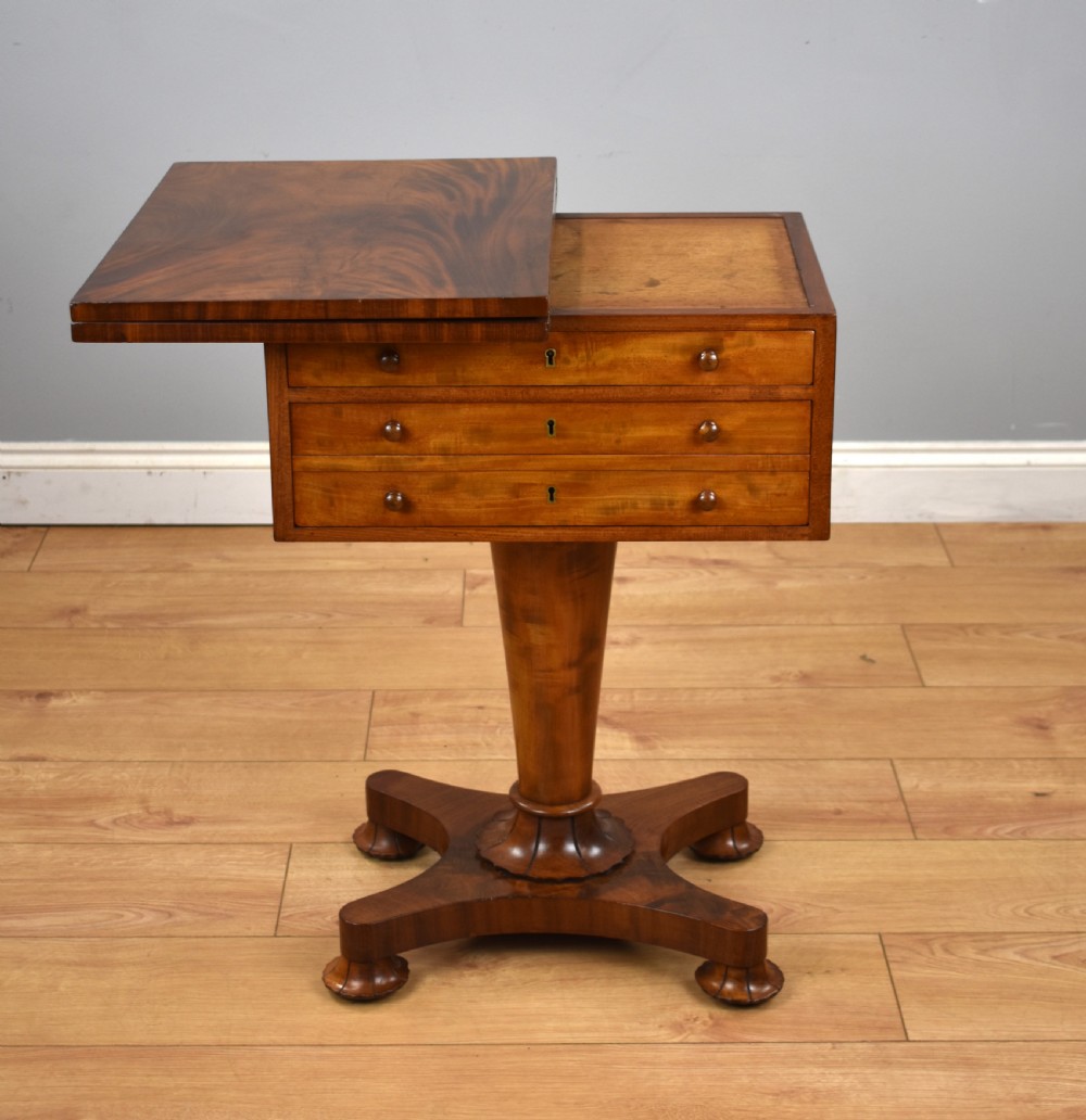 William IV Flame Mahogany Work Table View V