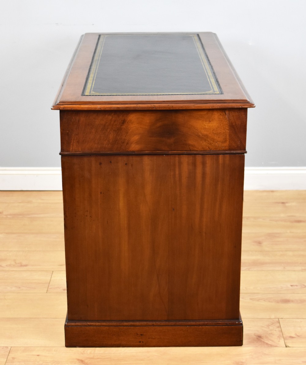 Antique Mahogany Campaign Style Pedestal Desk View VI