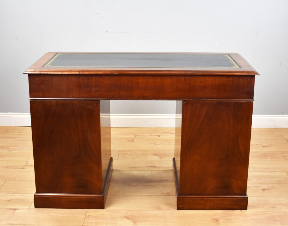 Antique Mahogany Campaign Style Pedestal Desk View VII