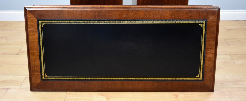 Antique Mahogany Campaign Style Pedestal Desk View IX