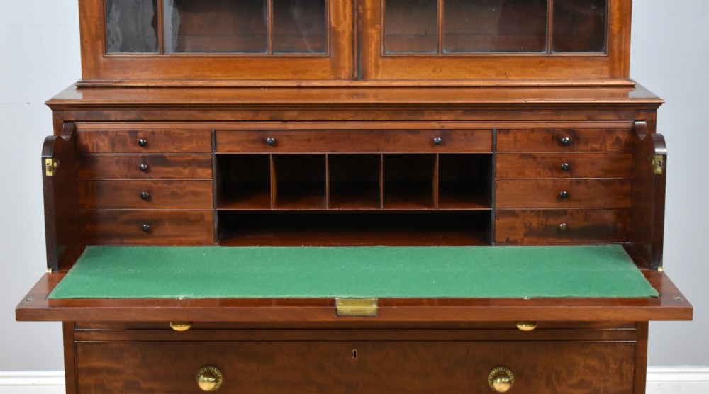 George III Mahogany Secretaire Bookcase View V