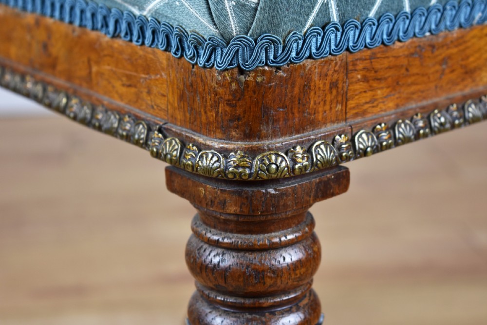 Set of 4 Regency Pollard Oak and Brass Inlaid Dining Chairs View XI