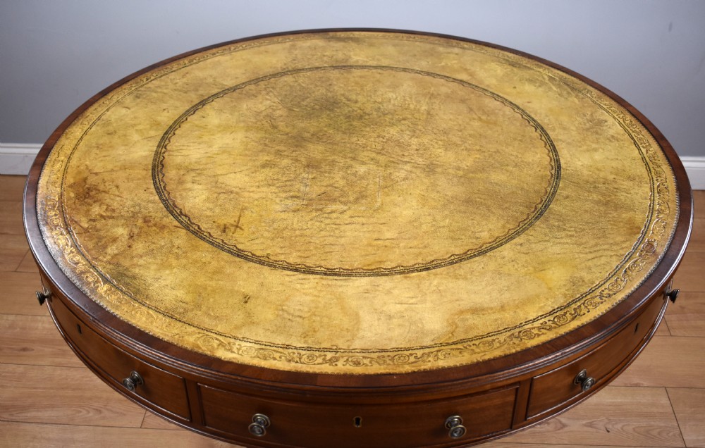 Edwardian Mahogany Drum Table View VII