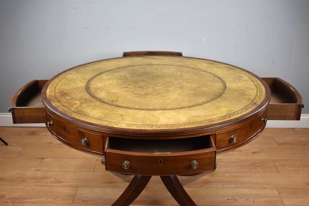 Edwardian Mahogany Drum Table View VIII