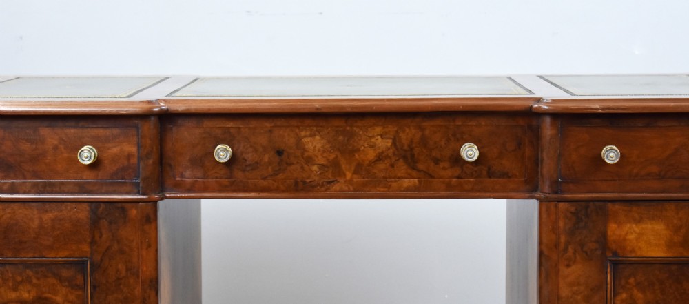 Victorian Burr Walnut Pedestal Desk View XII