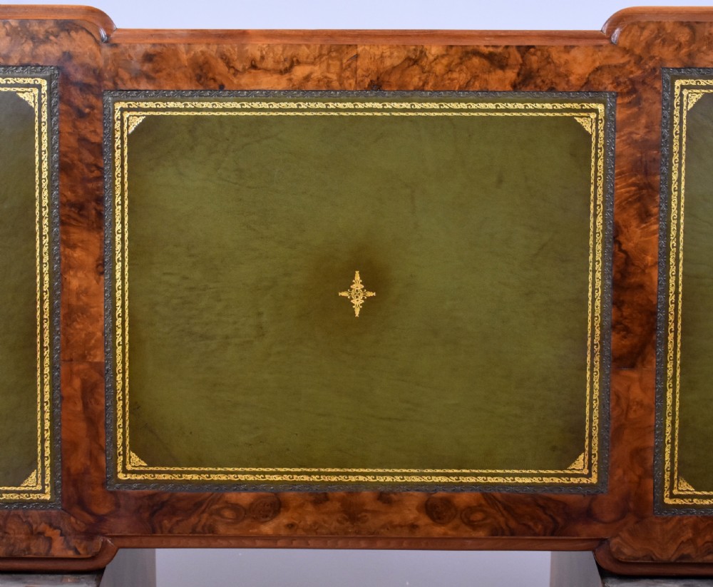 Victorian Burr Walnut Pedestal Desk View XV