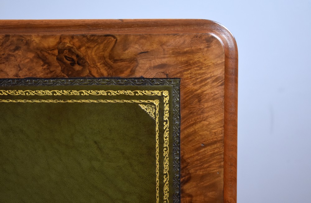Victorian Burr Walnut Pedestal Desk View XVII