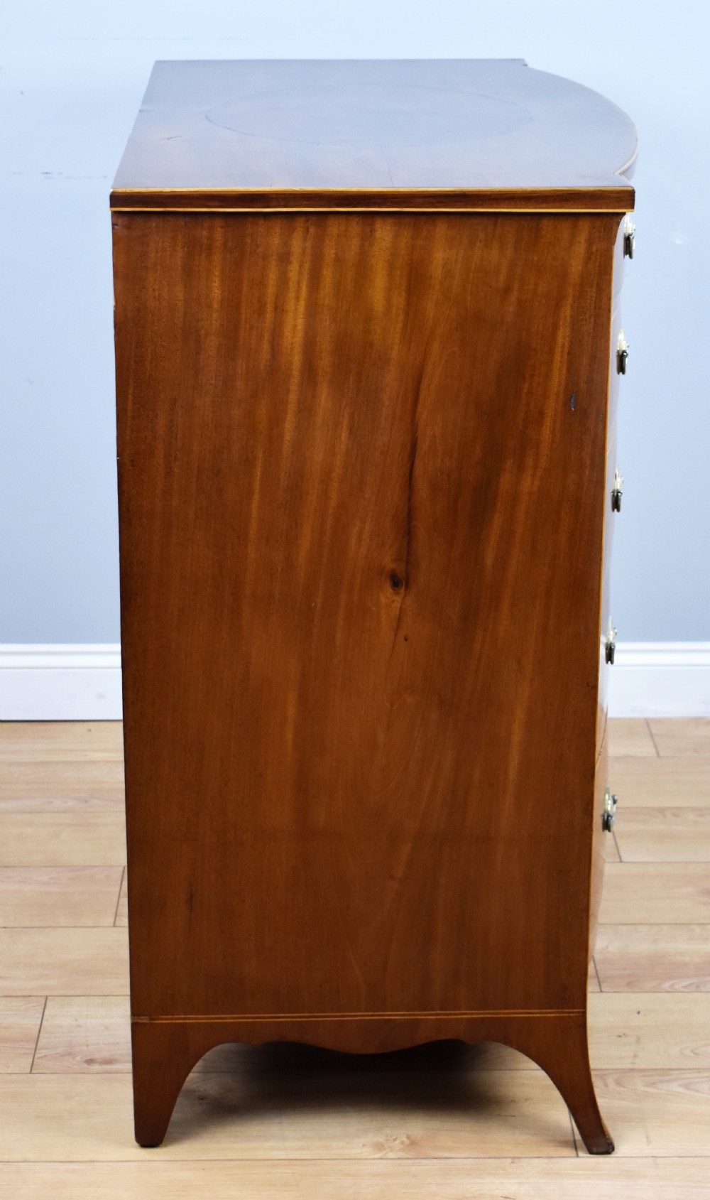 George III Mahogany Inlaid Bow Front Chest View III