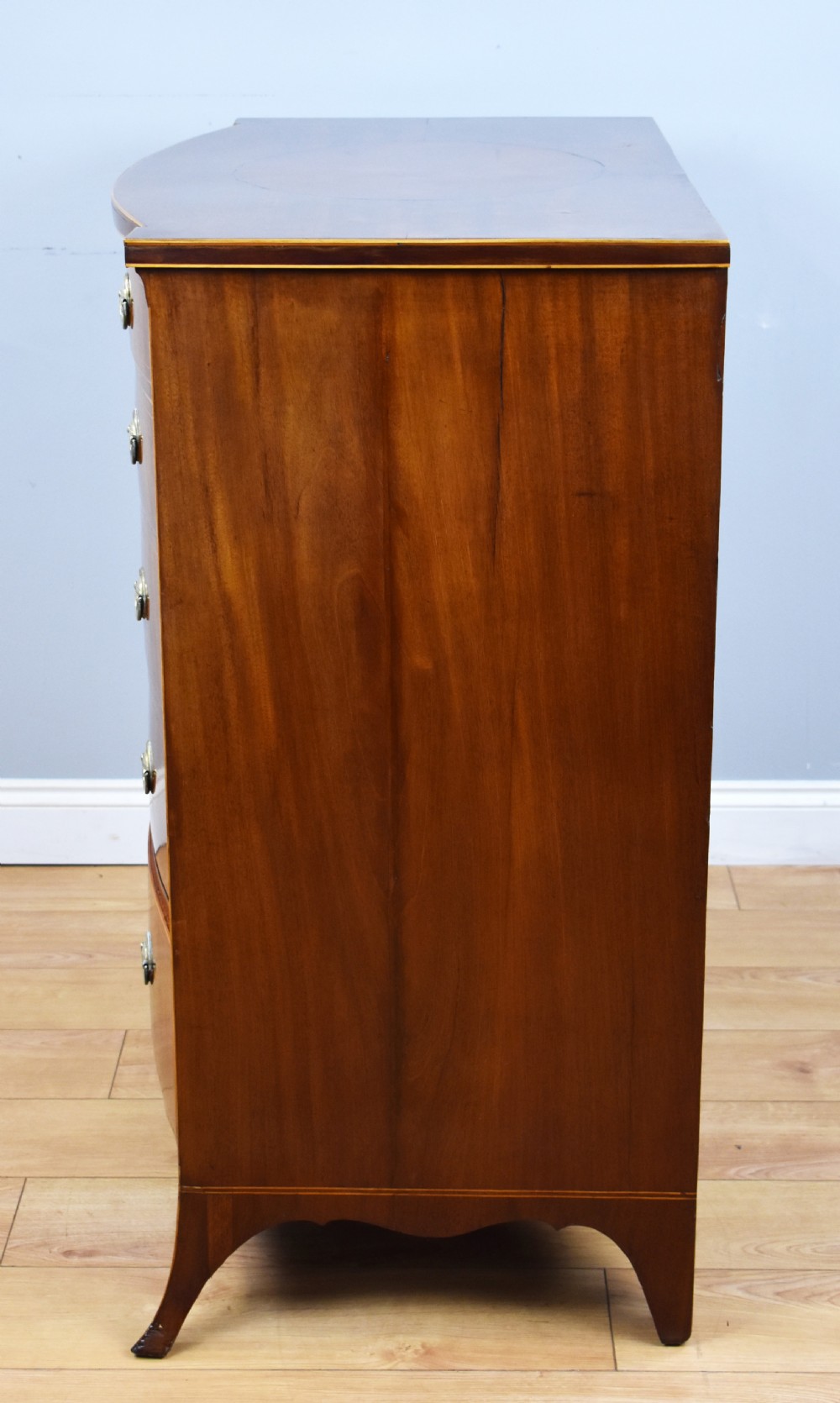 George III Mahogany Inlaid Bow Front Chest View IV