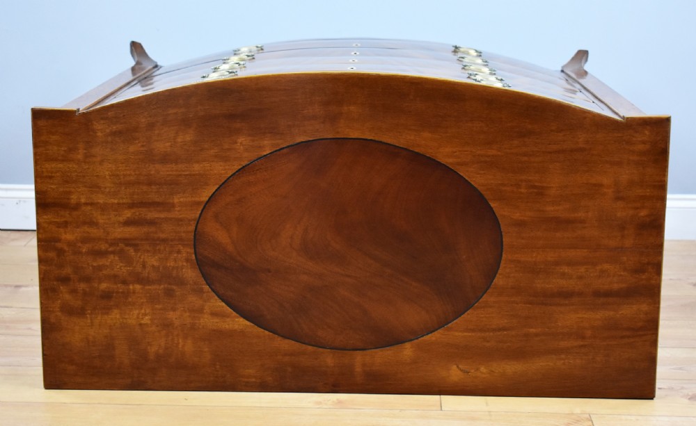 George III Mahogany Inlaid Bow Front Chest View V