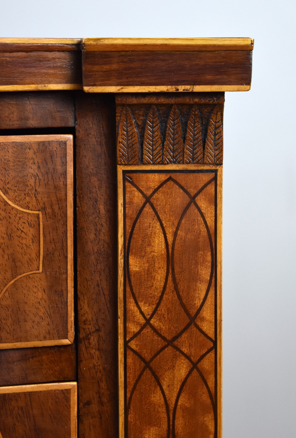 George III Mahogany Inlaid Bow Front Chest View VI
