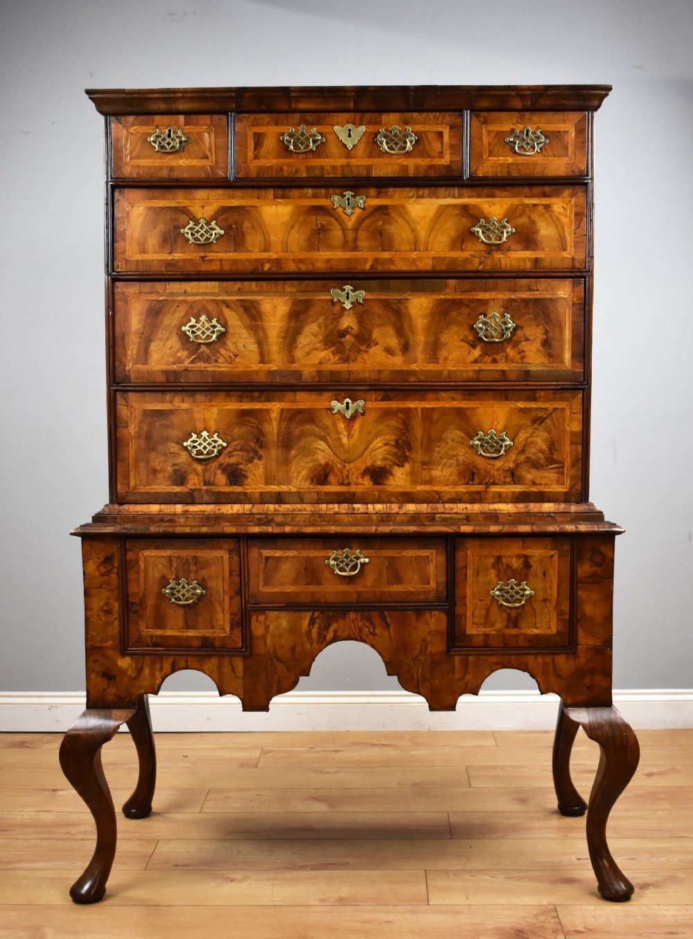 Queen Anne Walnut Chest on Stand