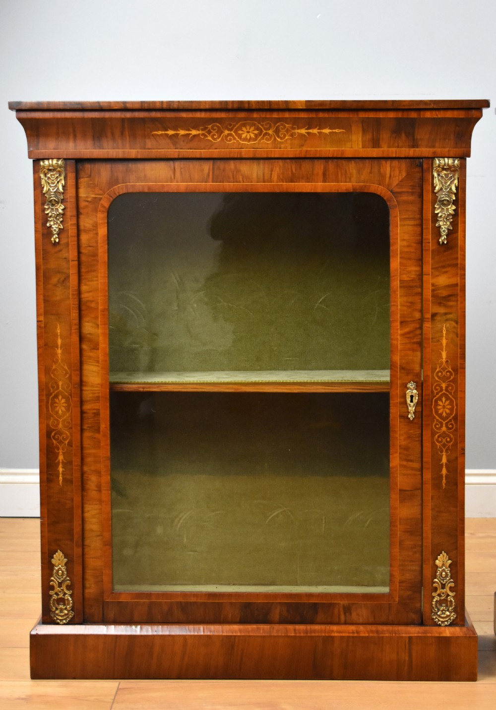 Pair of Victorian Walnut Inlaid Pier Cabinets View III