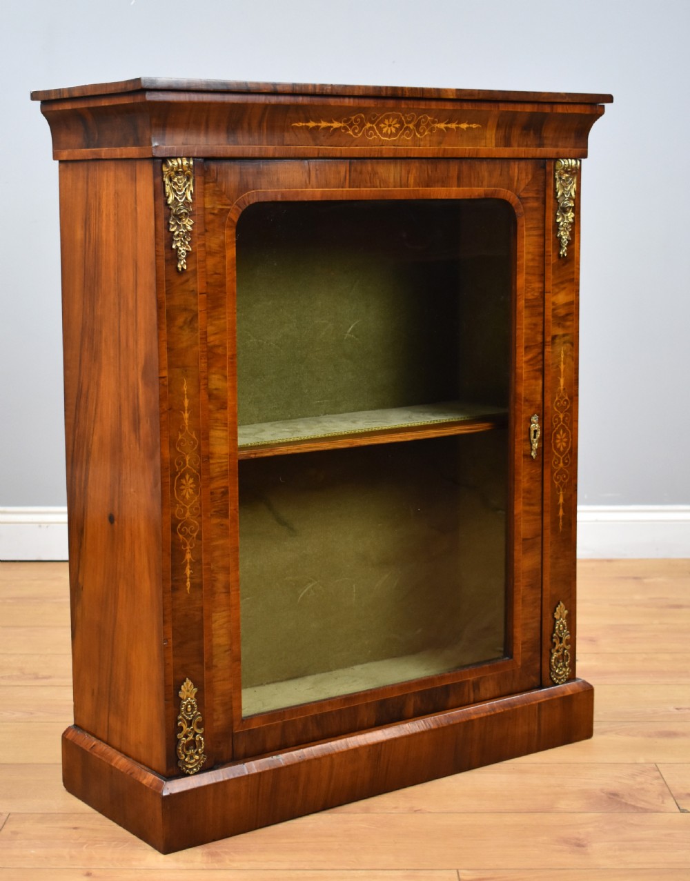 Pair of Victorian Walnut Inlaid Pier Cabinets View VIII