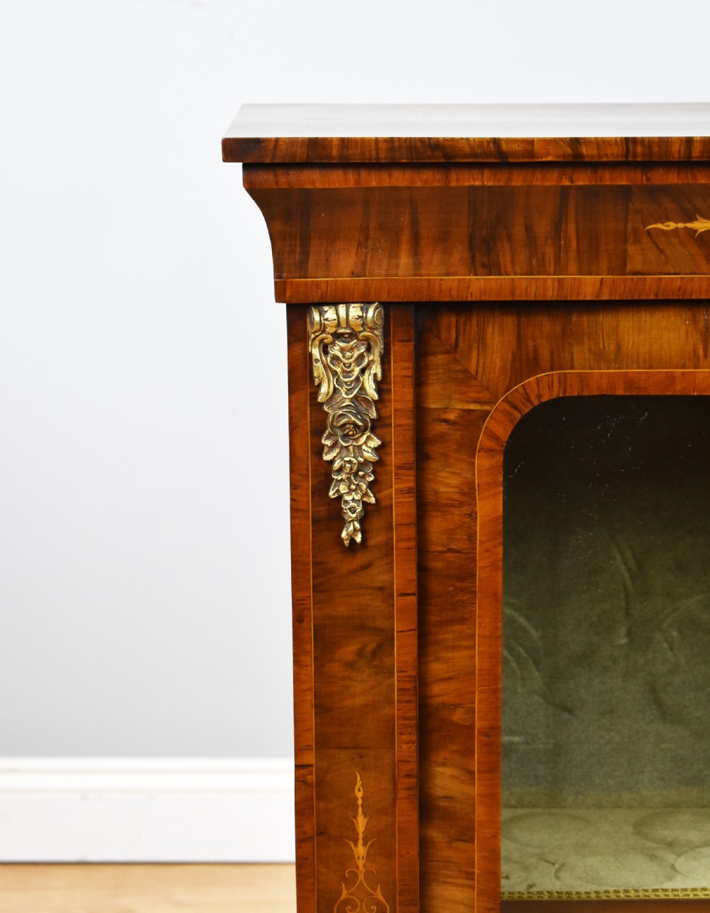 Pair of Victorian Walnut Inlaid Pier Cabinets View X