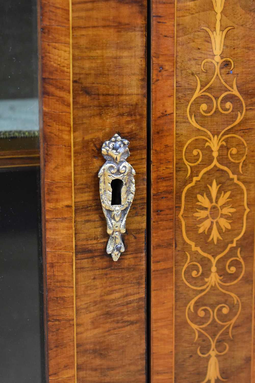Pair of Victorian Walnut Inlaid Pier Cabinets View XIII
