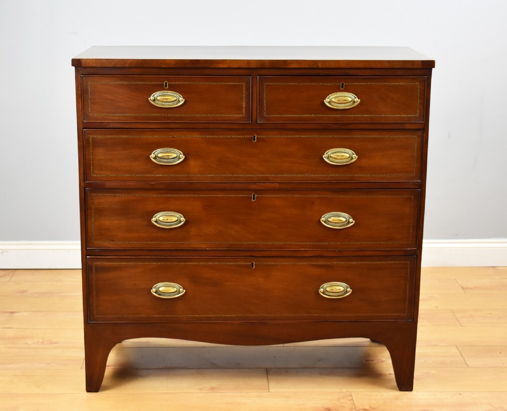 Antique Mahogany Inlaid Chest of Drawers View II