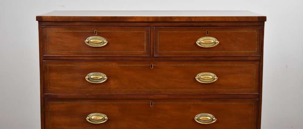 Antique Mahogany Inlaid Chest of Drawers View III